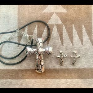 Womens Western Jewelry Set, Crosses; Necklace and Earrings